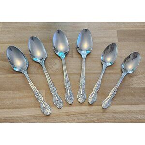 6- Oneida Secretariat Spoons Stainless Steel Tablespoon Teaspoon Flatware
